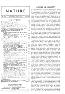 Nature : a weekly illustrated journal of science vol. 156 no. 3952 (1945)
