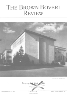 Revue Brown Boveri : publiée par la Société Anonyme Brown, Boveri & Cie nr 1-2 pt. I (1944)