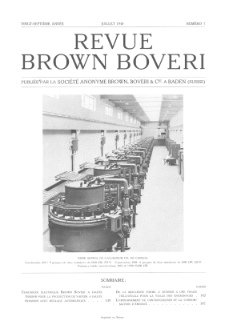 Revue Brown Boveri : publiée par la Société Anonyme Brown, Boveri & Cie nr 7 (1940)