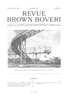Revue Brown Boveri : publiée par la Société Anonyme Brown, Boveri & Cie nr 11 (1940)