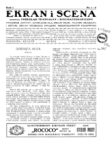 Ekran i Scena: Tygodnik artystyczno-literacki dla spraw filmu i teatru nr 1/2 (1923)