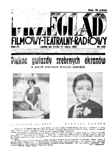 Przegląd Filmowy, Teatralny, Radiowy R. 9 nr 429 (1937)