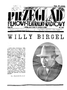 Przegląd Filmowy, Teatralny, Radiowy R. 9 nr 434 (1937)