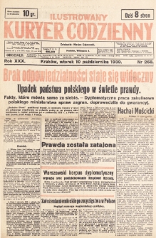 Ilustrowany Kuryer Codzienny R. 30 nr 268 - 10 październik (1939)