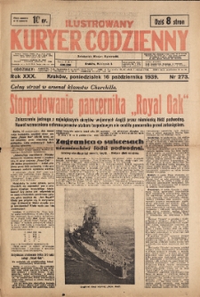 Ilustrowany Kuryer Codzienny R. 30 nr 273 - 16 październik (1939)