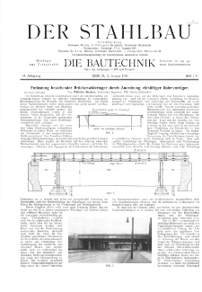 Der Stahlbau : Beilage zur Zeitschrift Die Bautechnik Jg. 14, H. 1-3 (1941)