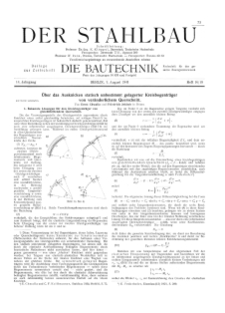 Der Stahlbau : Beilage zur Zeitschrift Die Bautechnik Jg. 14 H. 16-18 (1941)