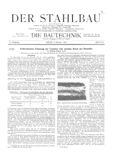 Der Stahlbau : Beilage zur Zeitschrift Die Bautechnik Jg. 14 H. 21-22 (1941)