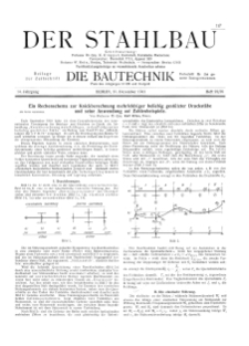 Der Stahlbau : Beilage zur Zeitschrift Die Bautechnik Jg. 14 H. 25-26 (1941)