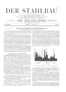 Der Stahlbau : Beilage zur Zeitschrift Die Bautechnik Jg. 15 H. 4-5 (1942)