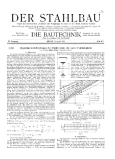 Der Stahlbau : Beilage zur Zeitschrift Die Bautechnik Jg. 15 H. 8-9 (1942)