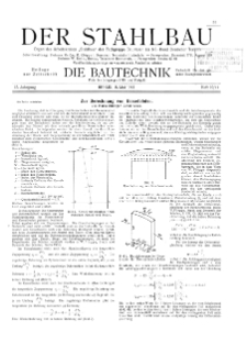 Der Stahlbau : Beilage zur Zeitschrift Die Bautechnik Jg. 15 H. 10-11 (1942)