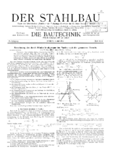Der Stahlbau : Beilage zur Zeitschrift Die Bautechnik Jg. 15 H. 14-16 (1942)