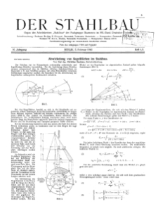 Der Stahlbau : Beilage zur Zeitschrift Die Bautechnik Jg. 16 H. 4-5 (1943)
