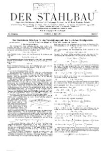 Der Stahlbau : Beilage zur Zeitschrift Die Bautechnik Jg. 16 H. 6-7 (1943)