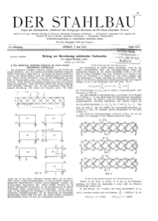 Der Stahlbau : Beilage zur Zeitschrift Die Bautechnik Jg. 16 H. 10-11 (1943)