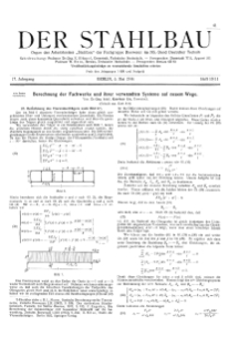 Der Stahlbau : Beilage zur Zeitschrift Die Bautechnik Jg. 17 H. 10-11 (1944)