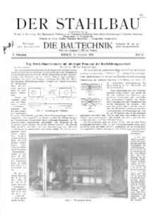 Der Stahlbau : Beilage zur Zeitschrift Die Bautechnik Jg. 17 H. 21 (1944)