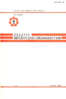 Ramowy program szkolenia naczelnych pielęgniarek przemysłowych specjalistycznych zespołów opieki zdrowotnej i przełożonych wojewódzkich przychodni przemysłowych na lata 1982-1987