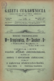 Gazeta cukrownicza R. 24, t. 48 nr 48-52 (1917)