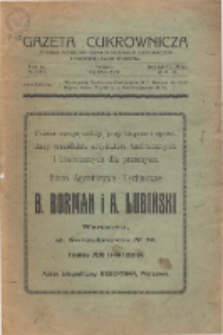 Gazeta cukrownicza R. 26, t. 51 nr 14-17 (1919)