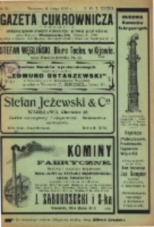Gazeta cukrownicza R. 17, t. 33 nr 22 (1910)