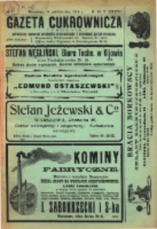 Gazeta cukrownicza R. 19, t. 37 nr 2 (1911)
