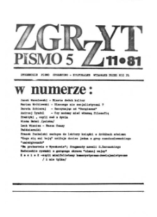 Zgrzyt - studenckie pismo społeczno-kulturalne NZS PŁ nr 5 (1981) [HTML]
