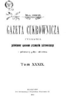 Gazeta cukrownicza R. 19, t. 37 nr 1 (1912)