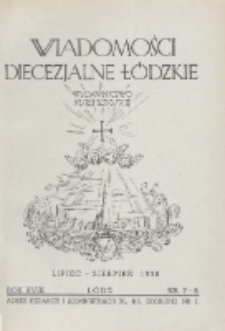Wiadomości Diecezjalne Łódzkie 1938 nr 7-8