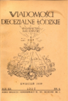 Wiadomości Diecezjalne Łódzkie 1939 nr 4