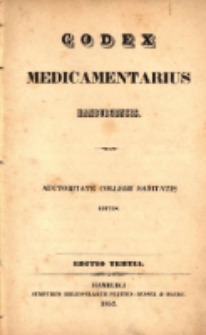 Codex medicamentarius hamburgensis / auctoritate Collegii Sanitatis editus