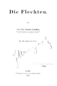 Die Flechten / von G. Lindau