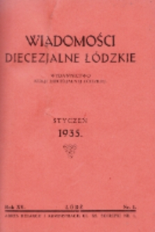 Wiadomości Diecezjalne Łódzkie 1935 nr 1
