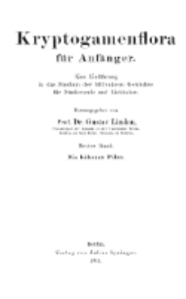Die h&ouml;heren Pilze : (Basidiomycetes) / von G. Lindau