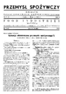 Przemysł Spożywczy : miesięcznik poświęcony sprawom technicznym i gospodarczym przemysłu spożywczego R. 1, nr 7-8 (1947)