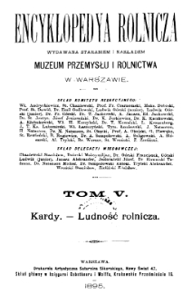 Encyklopedya rolnicza T.5 (Kredyt rolny - Ludność rolnicza)