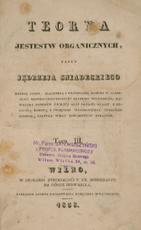 Teorya jestestw organicznych. T. 3