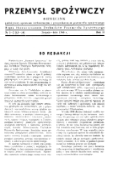 Przemysł Spożywczy : miesięcznik poświęcony sprawom technicznym i gospodarczym przemysłu spożywczego R. II, nr 1-2 (1948)