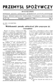 Przemysł Spożywczy : miesięcznik poświęcony sprawom technicznym i gospodarczym przemysłu spożywczego R. II, nr 9-10 (1948)