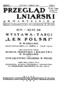 Przegląd Lniarski : kwartalnik : organ Towarzystwa Lniarskiego w Wilnie R. 5 z. 1 (1934) [.pdf]