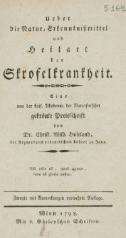 Über die Natur, Erkenntnismittel und Heilart der Skrofelkrankheit