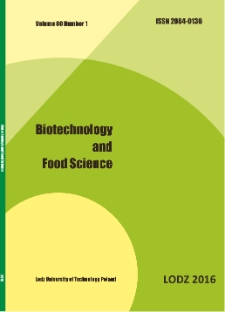 Biotechnology and Food Science vol. 80 no. 1 (2016)
