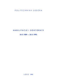 Habilitacje i Doktoraty 24.V.1989 - 24.V.1990