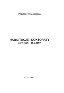 Habilitacje i Doktoraty 24.V.1996 - 24.V.1997