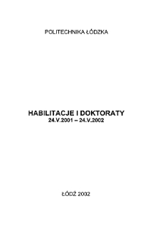 Habilitacje i Doktoraty 24.V.2001 - 24.V.2002