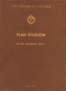 Plan studiów na rok akademicki 1976/77
