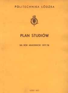 Plan studiów na rok akademicki 1977/78