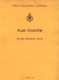 Plan studi&oacute;w na rok akademicki 1977/78