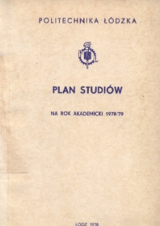 Plan studiów na rok akademicki 1978/79